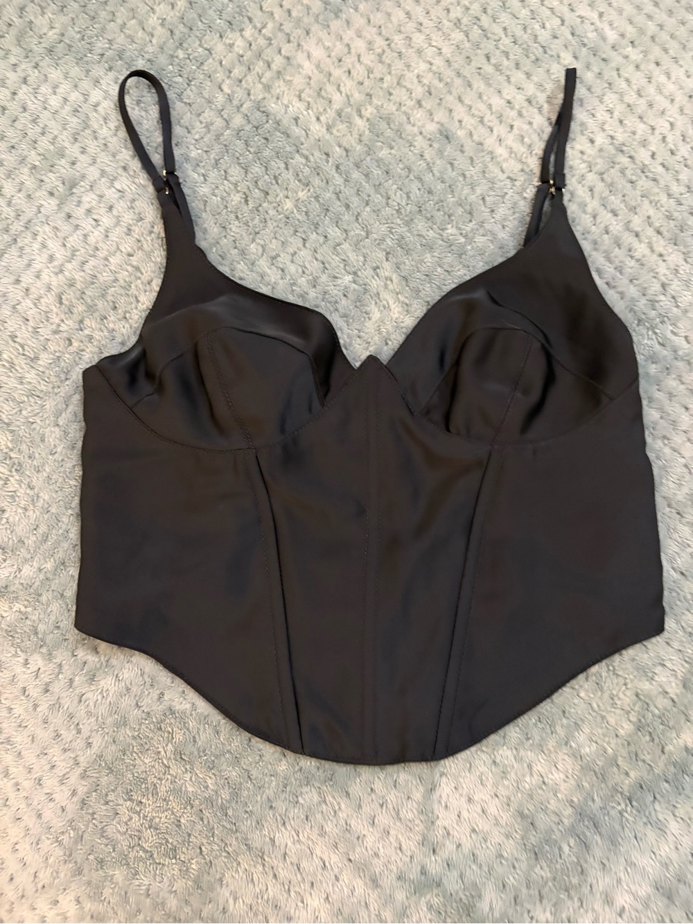 Urban Outfitters Black Corset Crop Top Bustier Sexy Going Out sz Medium